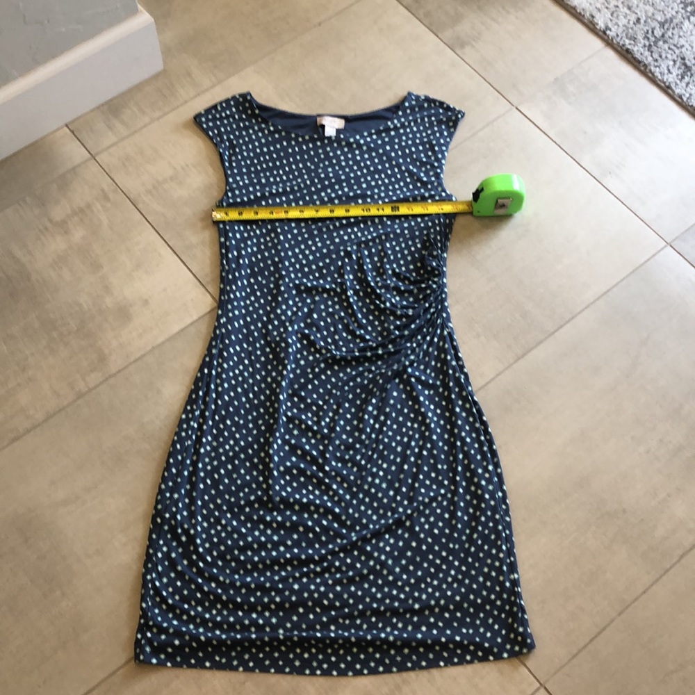 NWT LOFT Fully lined Dress, sleeveless, stretchy and comfortable, side ruched.
